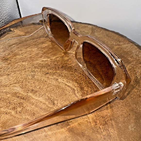 Mosanana Pink Rectangle Sunglasses Vintage Retro Fashion Trendy Clear 68-13-132 - Picture 7 of 8